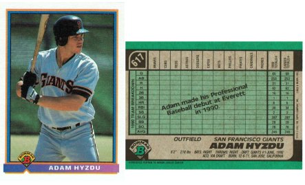 San Francisco Giants - Adam Hyzdu - Rookie Card