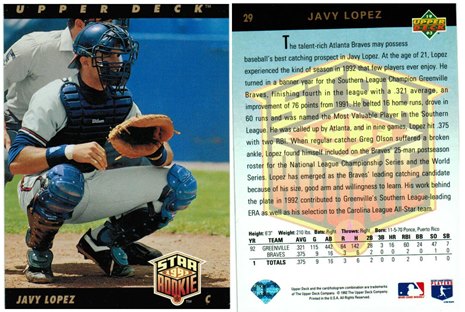 Atlanta Braves - Javy Lopez - Rookie Card