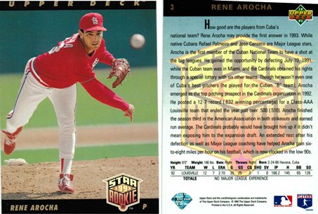 St Louis Cardinals - Rene Arocha - Rookie Card