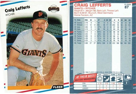 San Francisco Giants - Craig Lefferts - #1