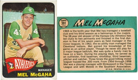 Kansas City Athletics - Mel McGaha - Manager