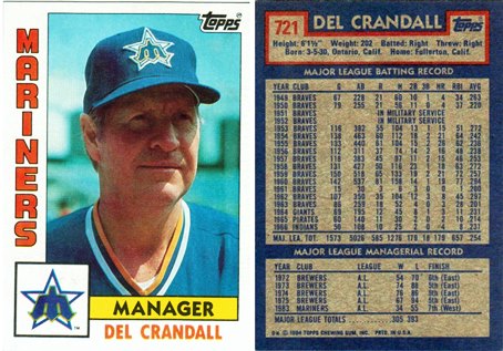 Seattle Mariners - Del Crandall - Manager