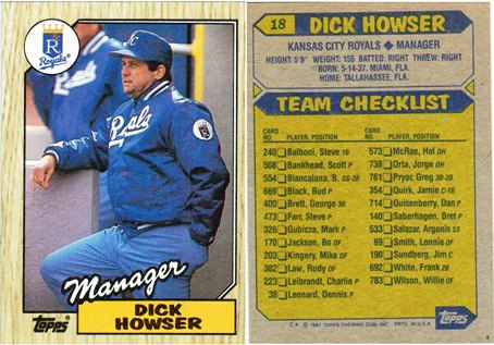 Kansas City Royals - Dick Howser - Manager