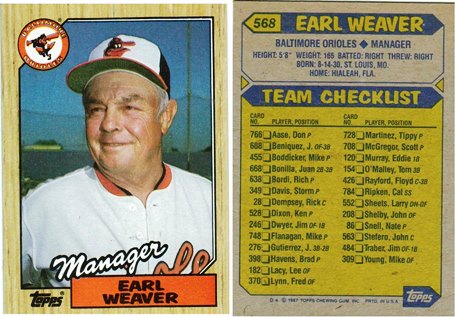 Baltimore Orioles - Earl Weaver - Manager - #1