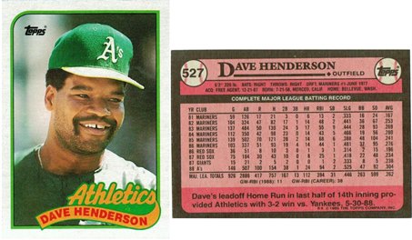 Oakland Athletics - Dave Henderson