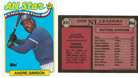 Chicago Cubs - Andre Dawson - All Star