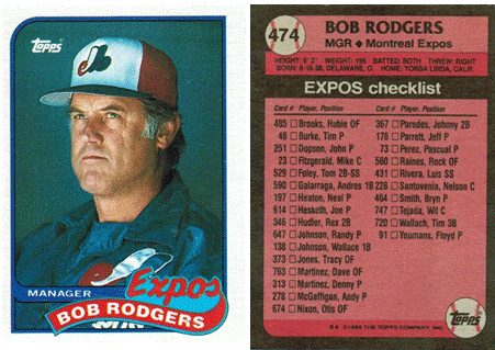 Montreal Expos - Bob Rodgers - Manager - #2