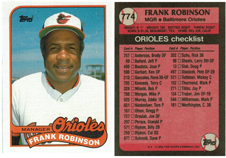 Baltimore Orioles - Frank Robinson - Manager #2