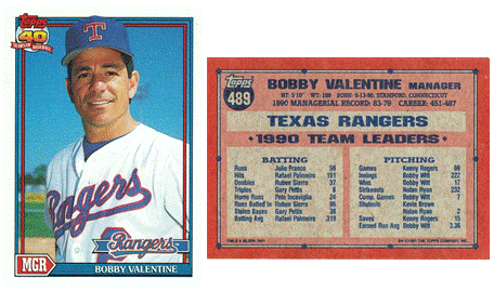 Texas Rangers - Bobby Valentine - Manager - #3