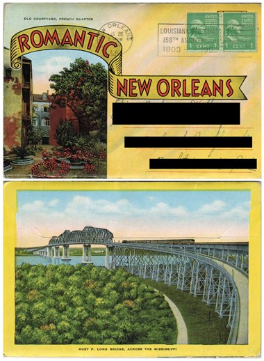 Postcard - Romantic New Orleans, LA