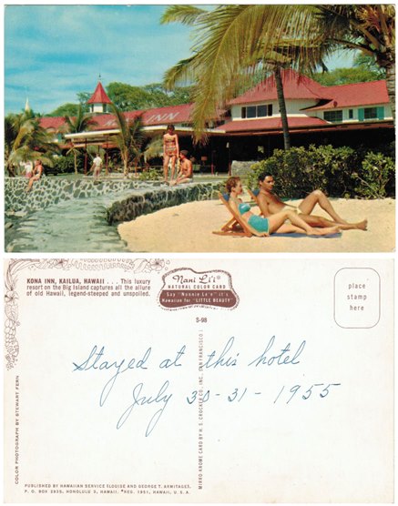 Postcard - Kona Inn - Kailua, Hawaii