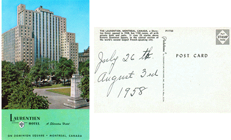 Postcard - Laurentien Hote - Montreal, Canada