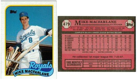 Kansas City Royals - Mike Macfarlane - Rookie Card