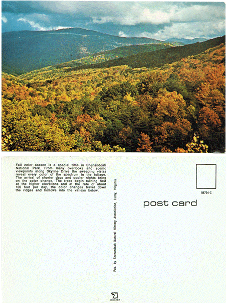 Postcard - Park Overview - Shenandoah National Park