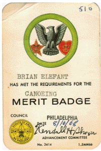 Merit Badge Card - Canoeing