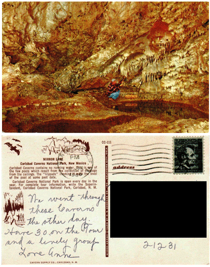 Postcard - Mirror Lake - Carlsbad Caverns