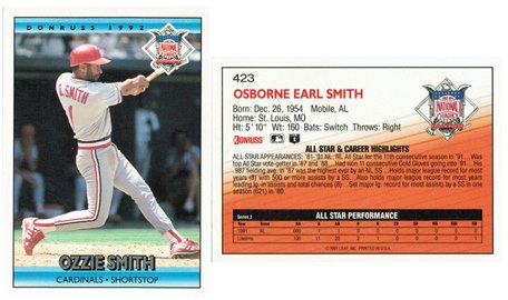 St Louis Cardinals - Ozzie Smith - All Star - #1