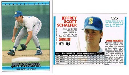 Seattle Mariners - Jeff Schaffer - Error Card