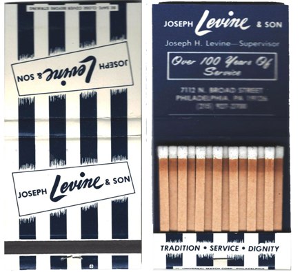 Matchbook - Levine & Son Funeral Home