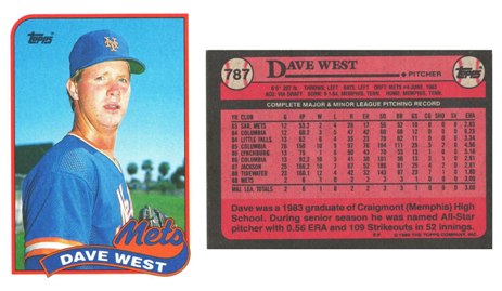 New York Mets - Dave West - Rookie Card