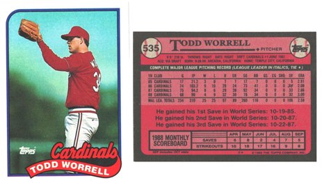 St Louis Cardinals - Todd Worrell - Error Card