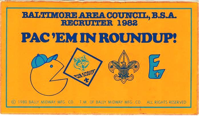 Baltimore Area Council 1982 Recruiter Sticker