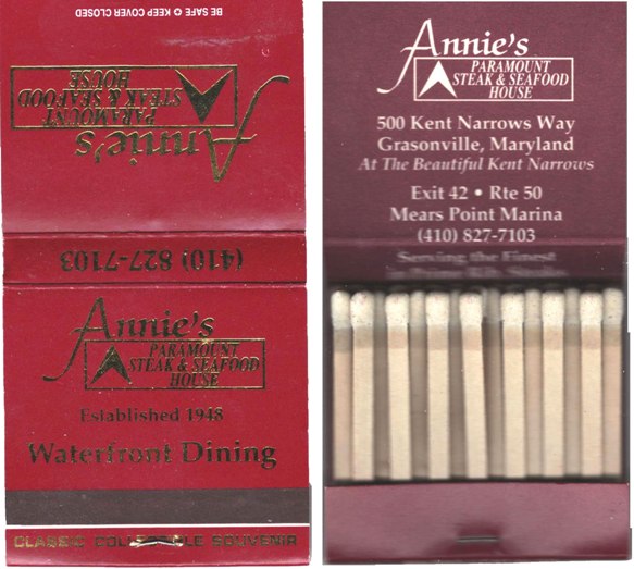 Matchbook - Annie's Paramount Steak & Seafood House