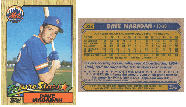 New York Mets - Dave Magadan - Rookie Card