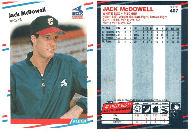 Chicago White Sox - Jack McDowell - Rookie Card