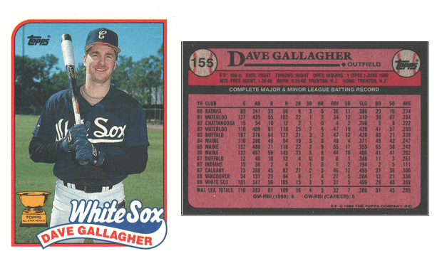 Chicago White Sox - Dave Gallagher - Rookie Card