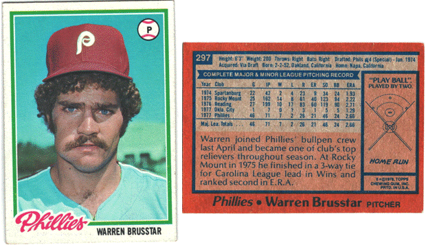 Philadelphia Phillies - Warren Brusstar - Rookie Card