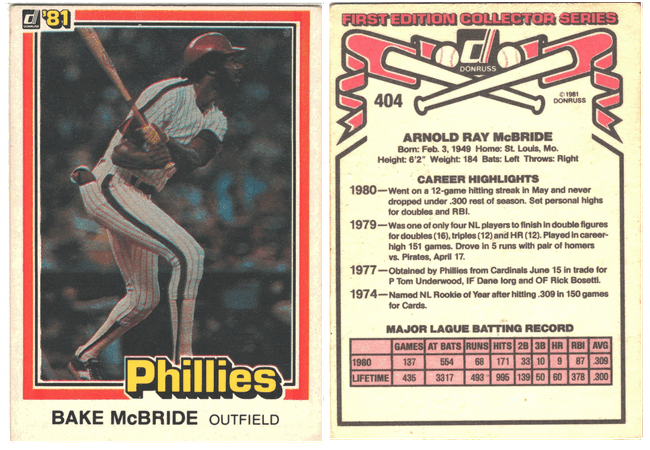 Philadelphia Phillies - Bake McBride - #3