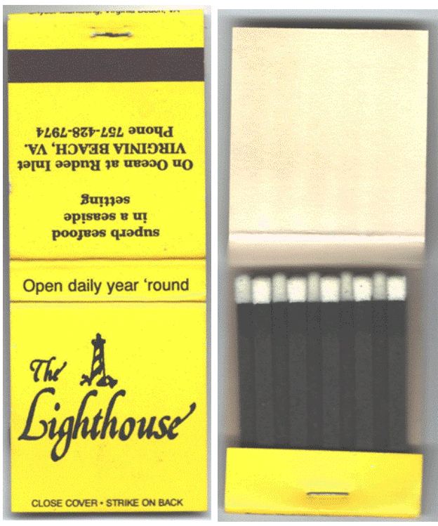 Matchbook - The Lighthouse Restaurant - Yellow