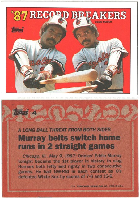 Baltimore Orioles - Eddie Murray - 1987 Record Breaker