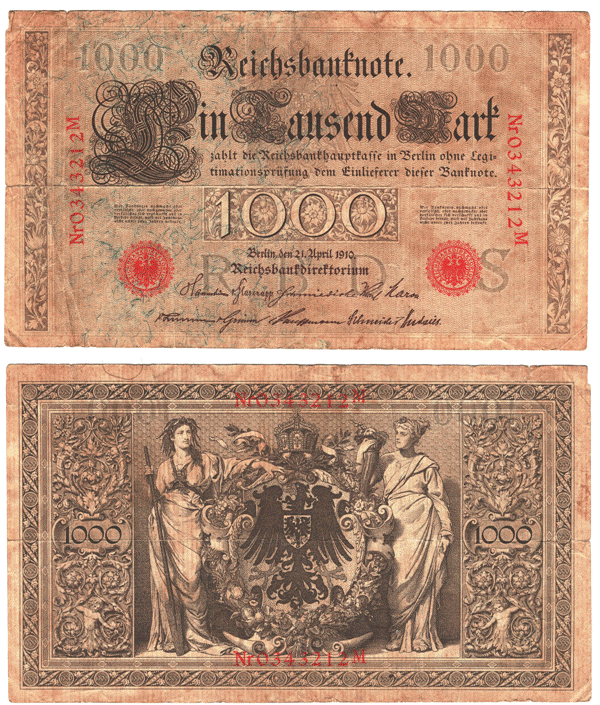 Germany - 1000 Mark Reichsbanknote - #1