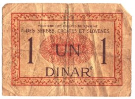 Yugoslavia - 1 Dinar Note