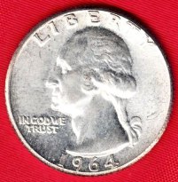 Coin - 1964 UNC Silver Washington Quarter - #1