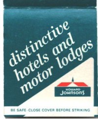 Matchbook - Howard Johnson Hotels & Motor Lodges