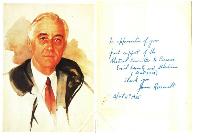 FDR card signed by his son James Roosevelt