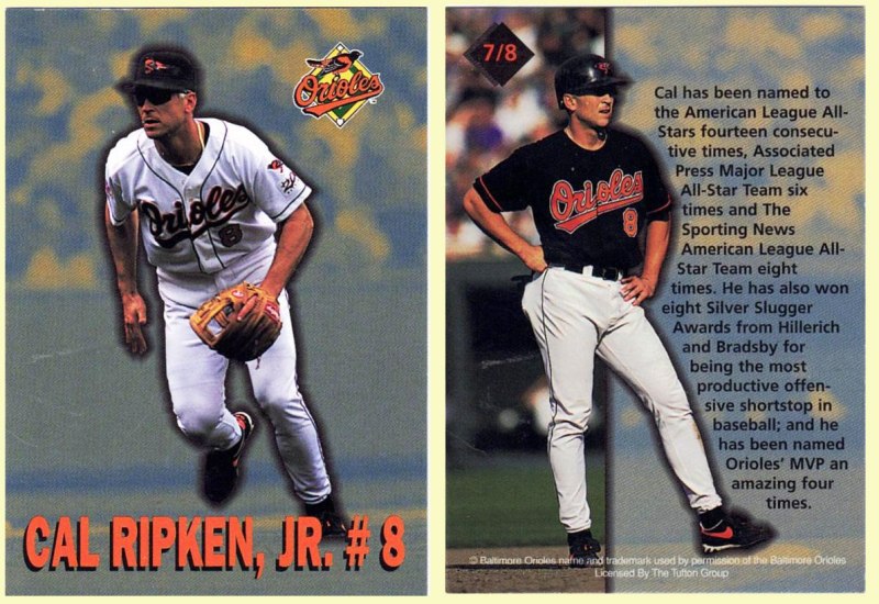 Baltimore Orioles - 1997 Cal Ripken Jr - Burger Kings Cards #7