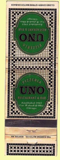 Matchbook Cover – Uno Pizzeria Restaurant