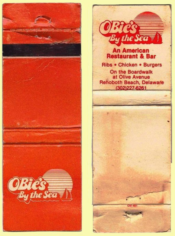 Matchbook Cover – Obie’s by the Sea