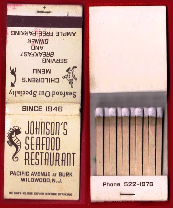 Matchbook - Johnson’s Seafood Restaurant