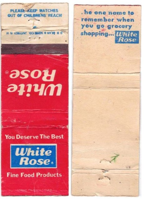 Matchbook Cover - White Rose Food Products