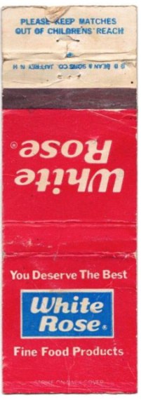 Matchbook Cover - White Rose Food Products