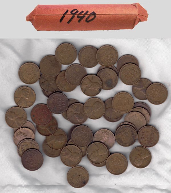 Coin - Roll of 1940P Pennies