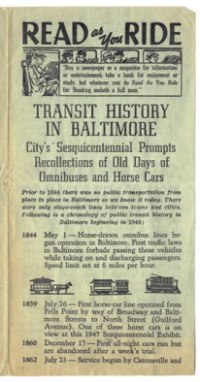Brochure – Transit History in Baltimore