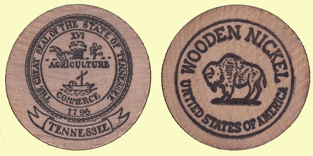 Wooden Nickel - State of “Tennessee”