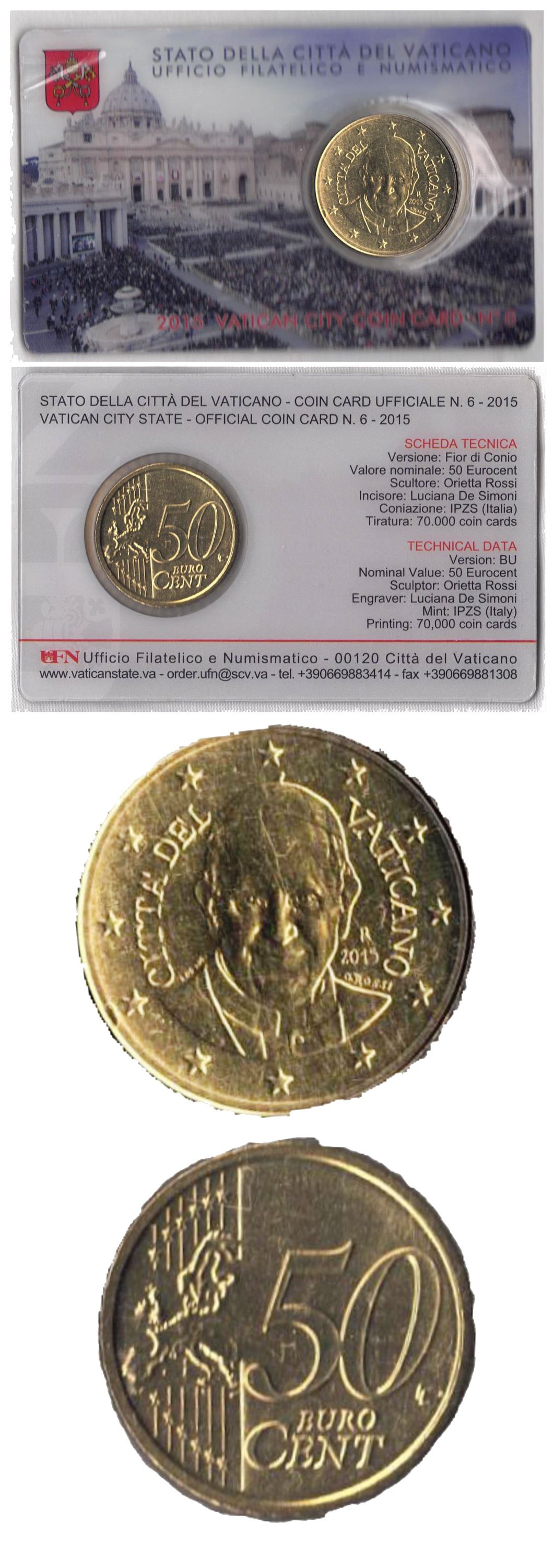 Foreign Coin – 2015 Vatican City – 50 Euros