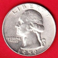 Coin - 1959D Washington Silver Quarter - #1